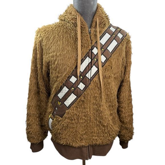 Star‎ Wars Chewbacca Cosplay Costume Furry Hoodie Faux Fur Jacket Men's Size S
